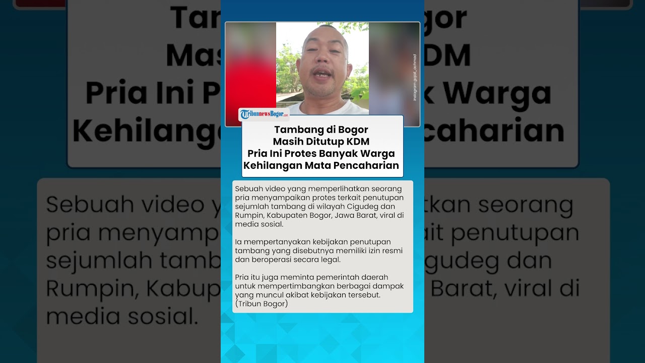 Protes Tambang Masih Ditutup! Pria Ini Minta KDM Beri Kebijakan