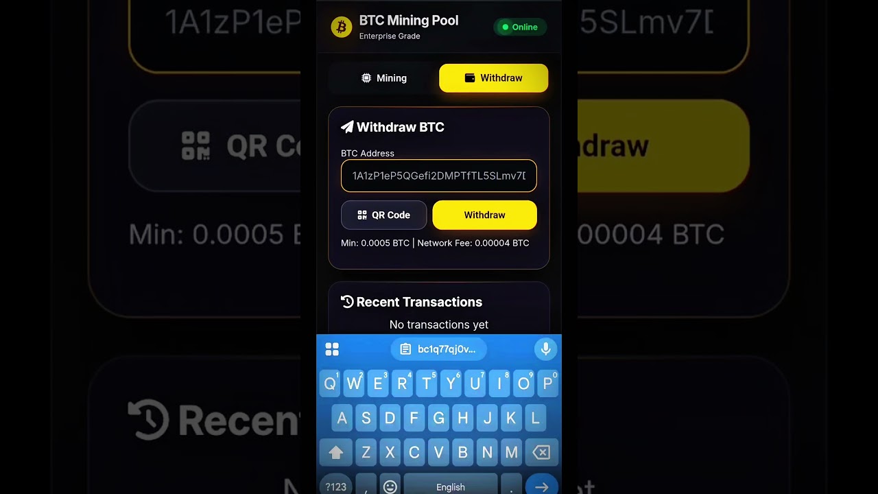 Free Real BTC Mining App | Live Withdrawal Proof 🔥