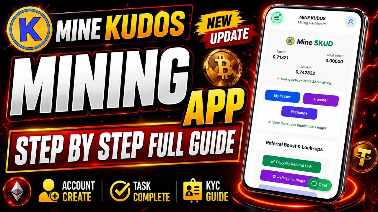 Mine Kudos Mining App Full Guide 2026 | Account Create,