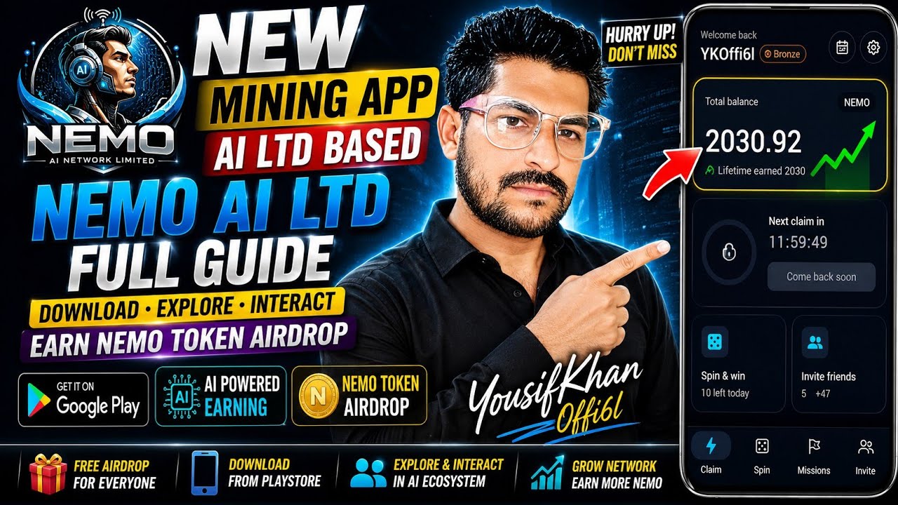 NEMO AI LTD New Mining App 2026 🔥 NEMO Airdrop