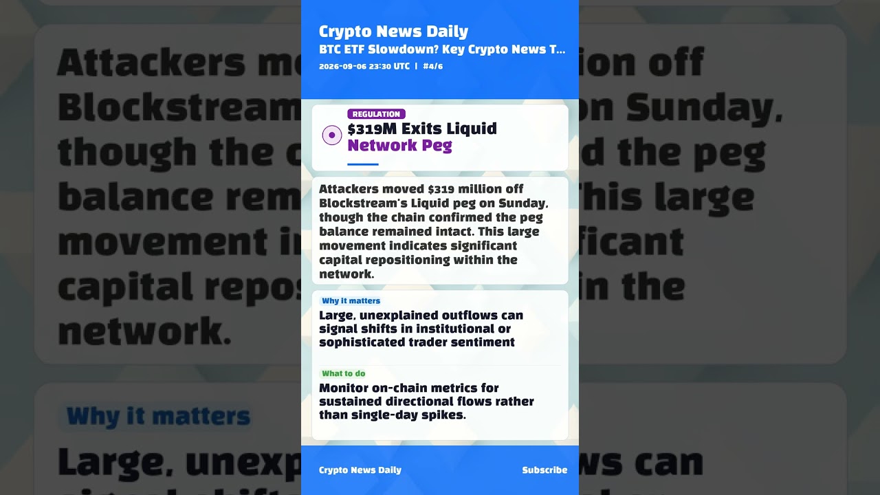 BTC ETF Slowdown? Key Crypto News Today | 2026-09-07 PM