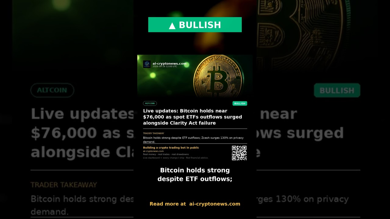 Bitcoin holds strong despite ETF outflows; Zcash surges 130% on