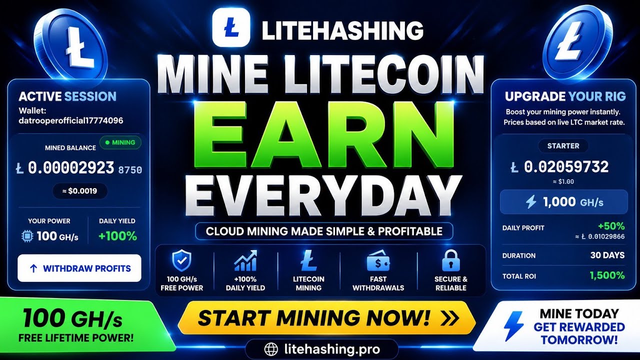 LiteHashing 2026 Review: How to Mine Litecoin (LTC) Online |