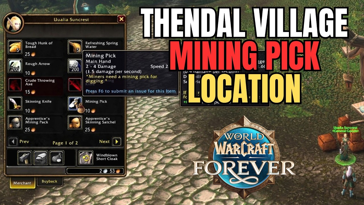 Where to Buy a Mining Pick in Thendal Village (Skyborne