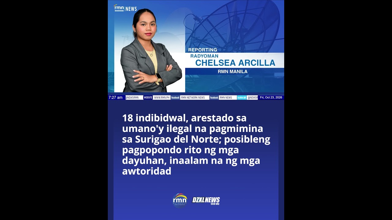 18 indibidwal, arestado sa umano'y ilegal na pagmimina sa Surigao