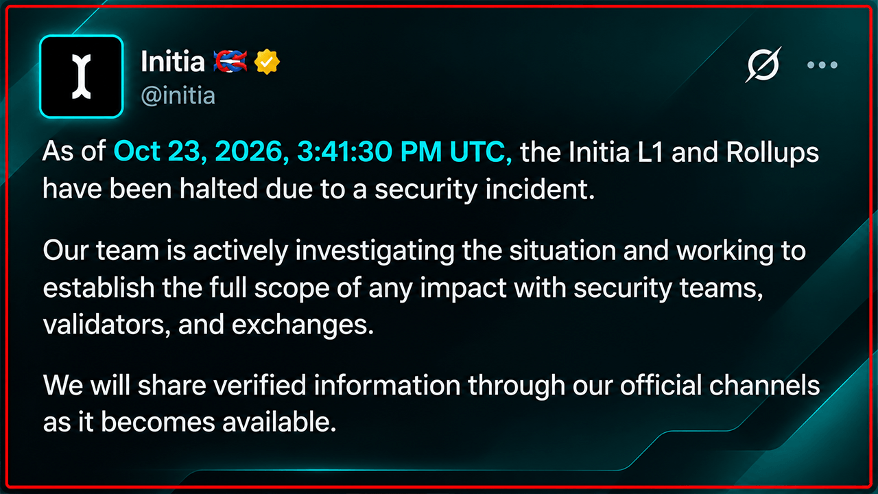 Hacker Prints $2.7M in Crypto as Initia Blockchain Grinds to a Halt