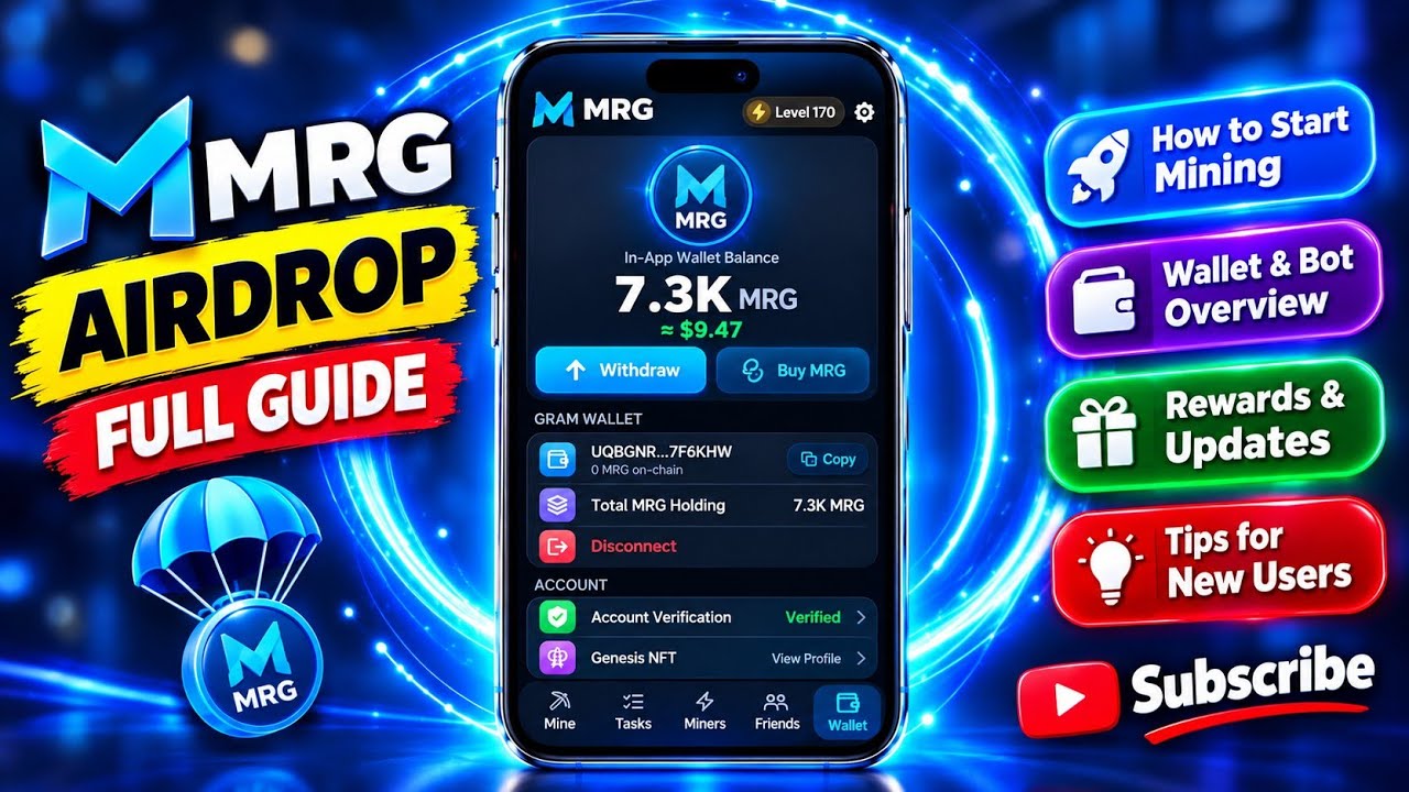 MRG Airdrop Full Guide, How to Start MRG Mining, MRG