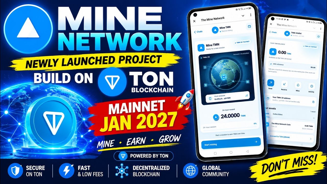 🔥NEWLY LAUNCHED MINE NETWORK 🔥 Mine TMN on TON Blockchain