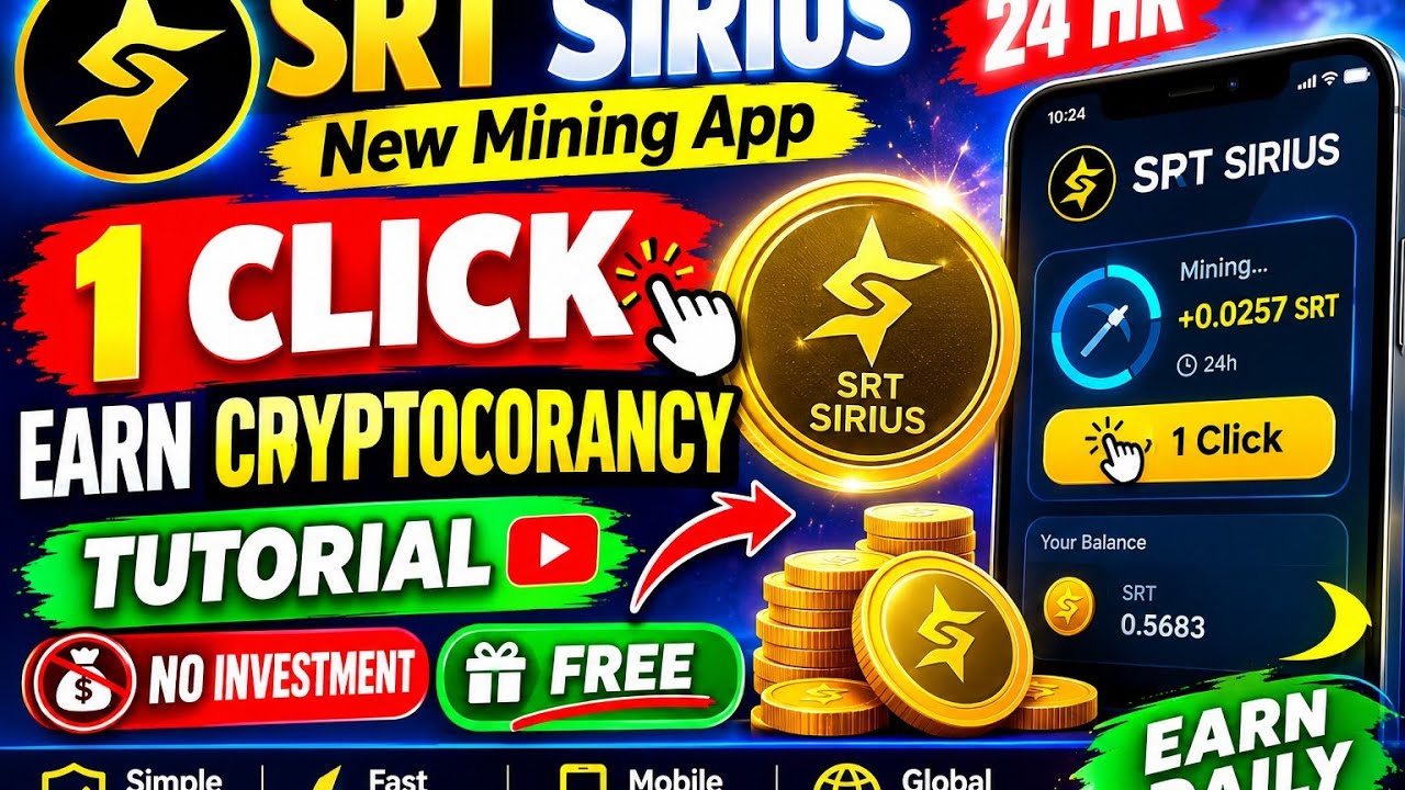 SRT Sirius New Mining App Tutorial 🚀 1 Click Crypto