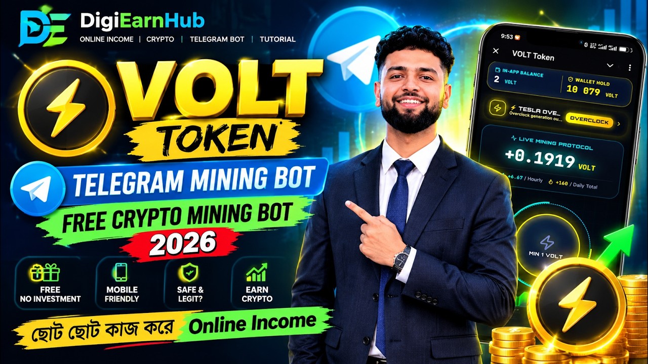 VOLT Token Telegram Mining Bot 2026 ⚡ | Free Crypto
